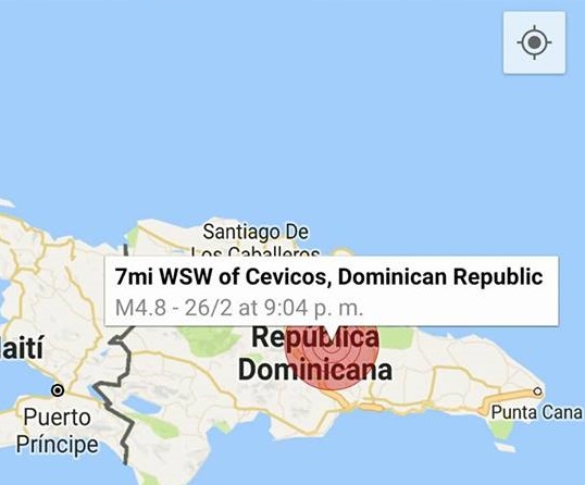 Temblor de 4.8 sacude distintas localidades de la República Dominicana
