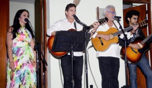 Ara Féliz, Claudio Cohen, Juan Ahumada y Geann Alberto Méndez cantan en el Centro Cultural Banreservas, con motivo al tercer aniversario de la entidad.