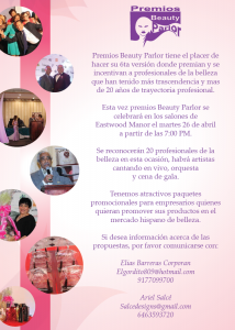 Premiarán a 20 profesionales belleza