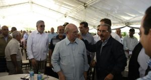 Hipólito Mejía y el Presidente Medina, durante la actividad de INDUBAN.
