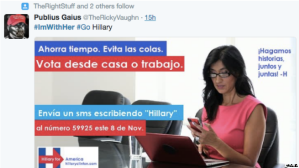 Alertan por avisos fraudulentos para votar por Clinton imagen