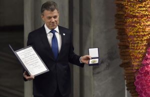 Presidente de Colombia Juan M. Santos recibe Premio Nobel de Paz 2016