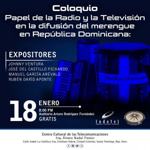 Indotel celebrará coloquio merengue Indotel celebrará coloquio merengue