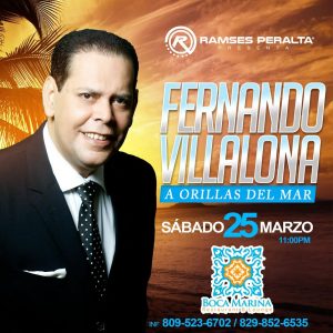 Fernando Villalona este sábado en Boca Marina
