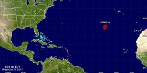 Ofelia se convierte en el décimo huracán de la temporada