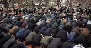 Protesta musulmana en Casa Blanca en contra Jerusalén sea capital israelí Protesta musulmana en Casa Blanca en contra Jerusalén sea capital israelí