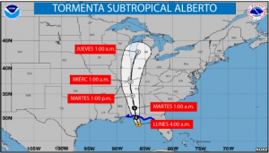 Alberto avanza lentamente hacia el noroeste de Florida