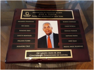 ACROARTE declara al empresario José Tejeda padre del merengue