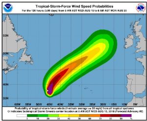 Se forma una depresión subtropical en aguas abiertas del Atlántico