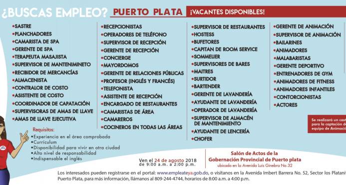 Ministerio de Trabajo invita a Jornada de Empleo en Puerto Plata imagen
