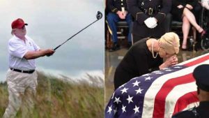 Trump se va a campo de golf durante ceremonia por McCain