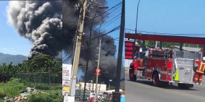 PUERTO PLATA: Continúan tratando de extinguir fuego en fábrica Brugal