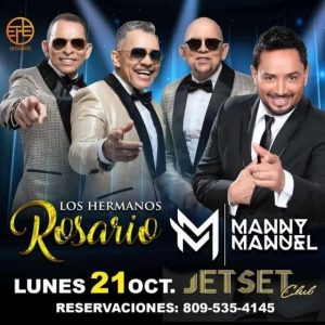 Merengueros Manny Manuel y Los Rosario se presentarán en Jet Set