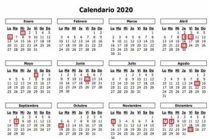 Ministerio de Trabajo informa feriados para el año 2020