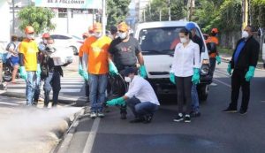 Alcaldía arrecia jornada desinfección en amplias zonas ciudad de Saniago