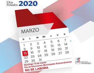 Ministerio de Trabajo informa domingo 15 de marzo es feriado