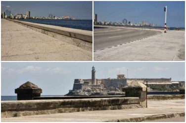 El Malecón de La Habana, ahora vacío y desolado debido a la covid-19