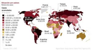 Casos covid aumentaron en 4,4 millones en el mundo en semana
