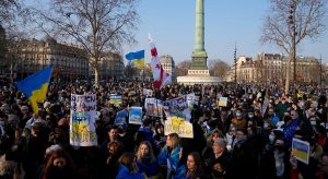 Jornada mundial de protestas en en solidaridad con pueblo Ucrania