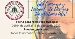 Ateneo Ocoeño anuncia Concurso de Décimas