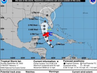 Esperan Ian pase a ser huracán a medida que se acerque a Florida