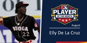 Elly De La Cruz es el jugador del mes en la Liga del Sur de Doble A