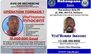 Vitel Homme Innocent, el hombre más buscado actualmente en Haití