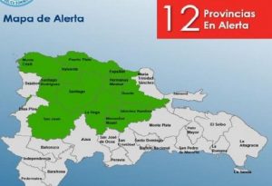 El COE eleva a 12 las provincias en alerta verde por vaguada azota RD