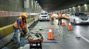 Caen pedazos de concreto en túnel 27 Febrero; MOPC aclara