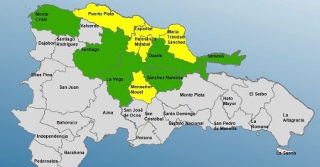 Colocan en alerta 11 provincias  dominicanas por aumento lluvias