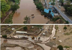 Crecida río Masacre inunda zonas aledañas al canal de riego de Haiti