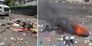 Estallan protestas en Haina por creciente acumulación basura