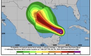 MEXICO: El huracan Beryl toca tierra este viernes categoría 2