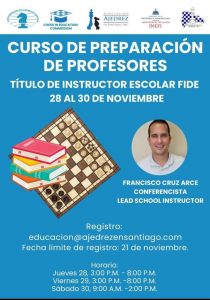 INEFI y MINERD impartirán curso internacional de ajedrez escolar