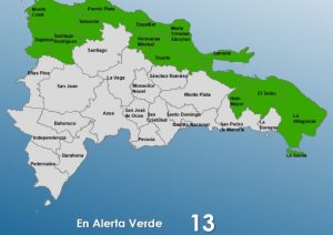 Aumentan a 13 provincias alerta por aguaceros en Dominicana