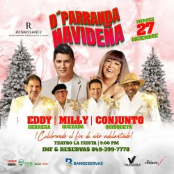 Milly Quezada junto al Conjunto Quisqueya y Eddy Herrera en SD