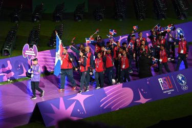 RD se pasea en la ceremonia del Panam Junior de Asunción