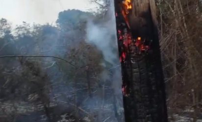 Un incendio provocado dejó sin electricidad zonas de Barahona