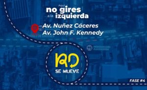 Prohibido girar a la izquierda Núñez de Cáceres con Kennedy