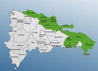 COE eleva a diez las provincias en alerta verde por lluvias en RD