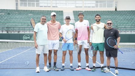 Equipo Copa Davis entrena para enfrentamiento ante Letonia