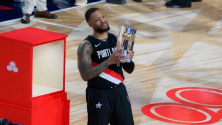 Damian Lillard logra victoria en el concurso de triples de la NBA