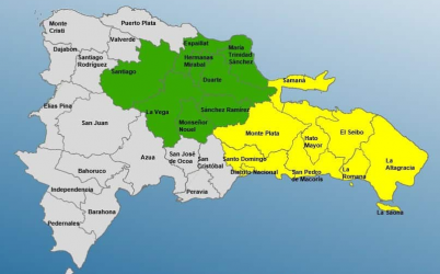 COE pone ocho provincias y DN en alerta amarilla por lluvias