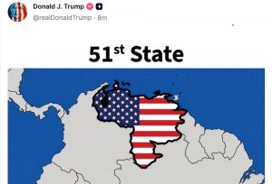 EEUU: Trump publica mapa con Venezuela pintada estado 51º