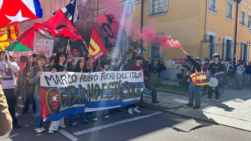 Marchan en Italia contra visita Marco Rubio y en apoyo a Cuba