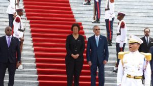 El presidente Luis Abinader recibe a su homóloga de Surinam El presidente Luis Abinader recibe a su homóloga de Surinam