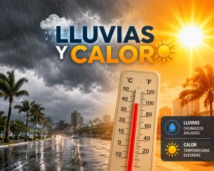 Llueve en zonas de RD desde la madrugada, pero sigue el calor