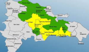 COE pone 7 provincias en alerta verde y 8 en amarilla por lluvias