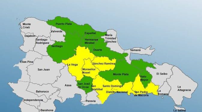 El COE dispone alerta amarilla a 7 demarcaciones y verde para 8