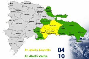 COE pone bajo alerta amarilla a 4 provincias y el DN por lluvias
